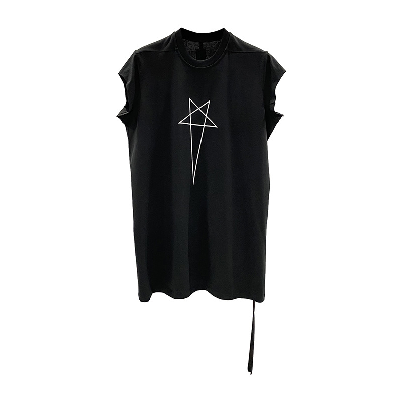 2023 nuevos hombres y mujeres de verano pareja todo partido suelta más tamaño especial en forma de cinco estrellas cinta impresa decorativa Camiseta larga