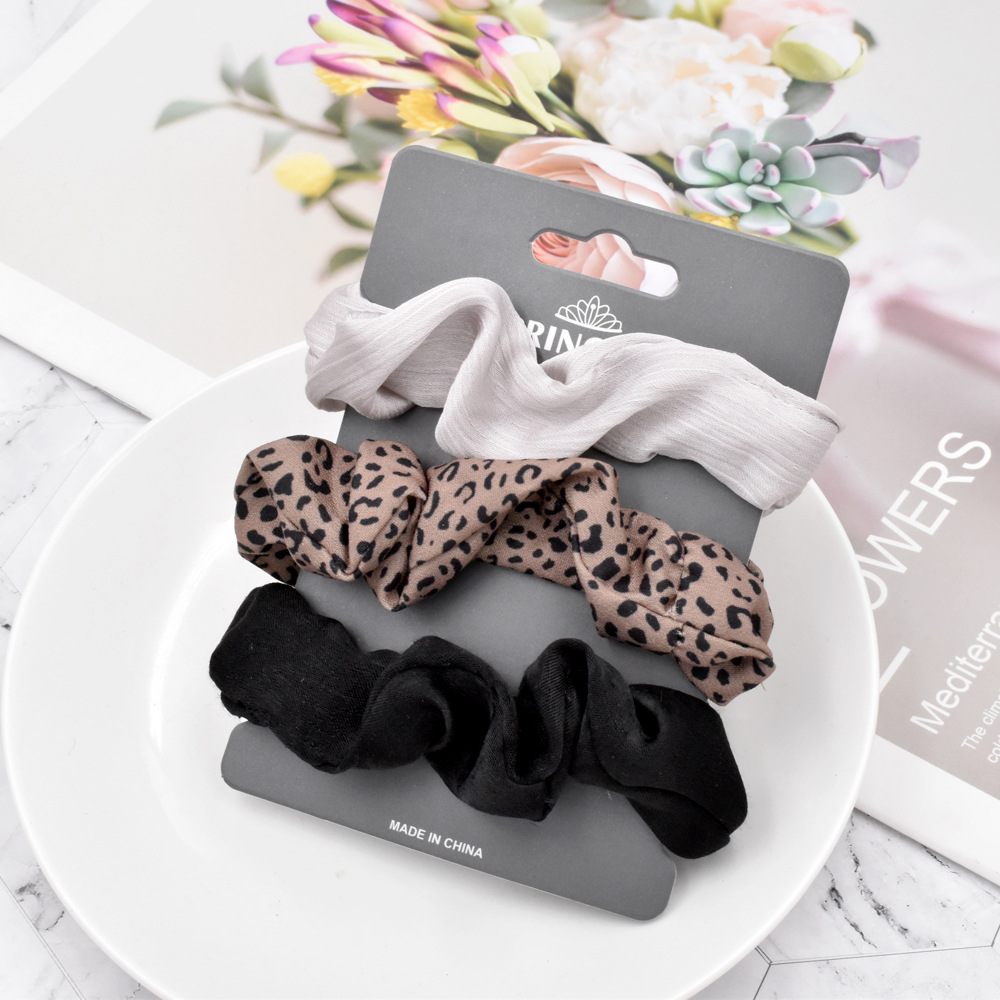 Fashion Solid Color Printing Hair Scrunchies Set display picture 4