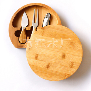 Bamboo Wood round twist cheese knife box cheese knife box bamboo