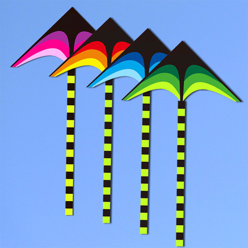 Weifang Kite Wholesale Foreign Trade Hongyun Prairie Kite 2 meters 2.8 meters grassland rainbow triangle easy to fly in the breeze
