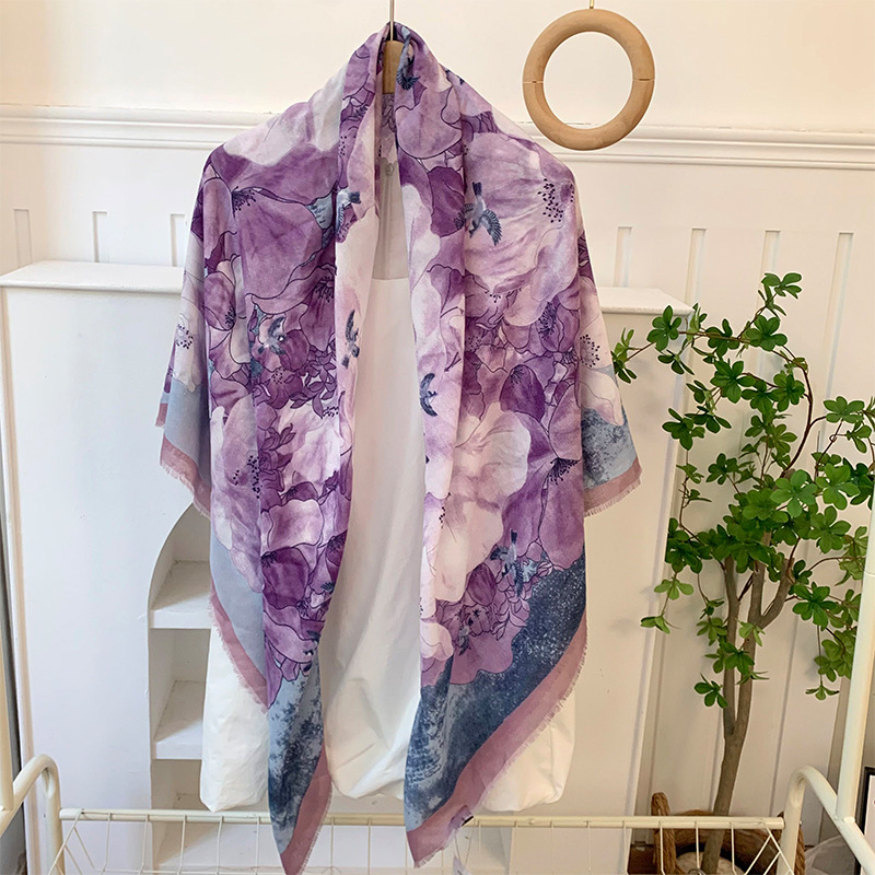 Bufanda de seda, bufanda cuadrada, sensación de alta calidad, estilo bohemio, multiusos, todo fósforo, bufanda, bufanda, pañuelo en la cabeza, chal exterior