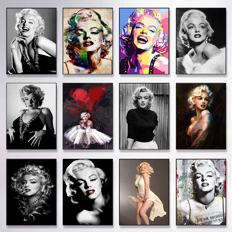 Star Oil Painting Marilyn Monroe Sea Sail Cloth Painting Mural Poster Wall Art Bedroom Living Room Modern Decorative Painting