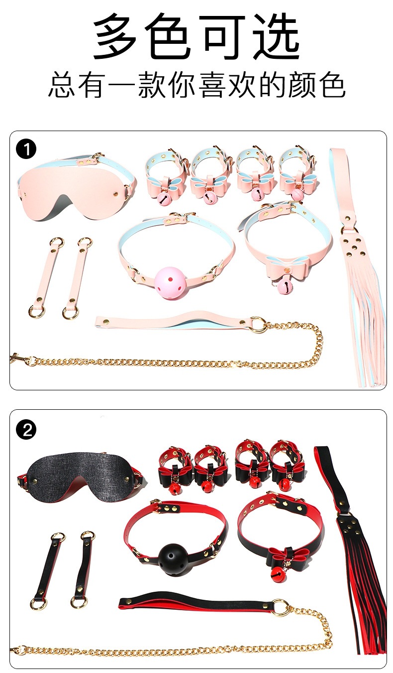 SM Faux Leather Bondage Kit with Hand and Foot Cuffs and Mouth Ball — detail image 2