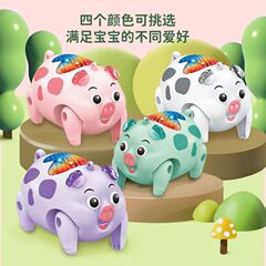 抖音同款会跑小猪发光音乐儿童玩具电动牵绳小猪摆摊益智玩具批发