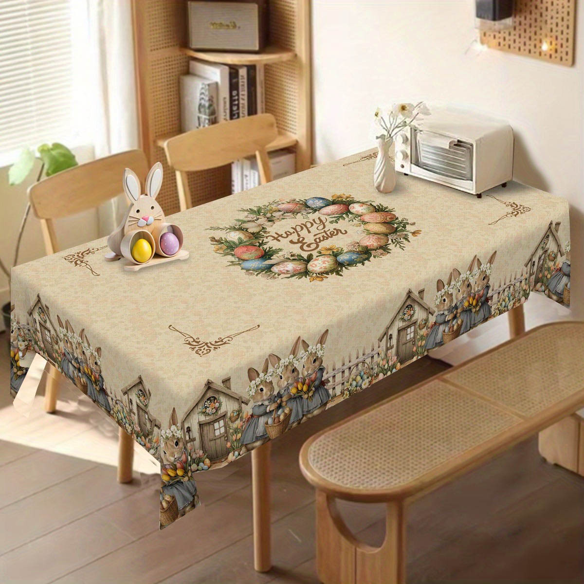 new Easter Egg Festive Tablecloth For Home Dining Table Dustproof Holiday Decoration_voghion.com