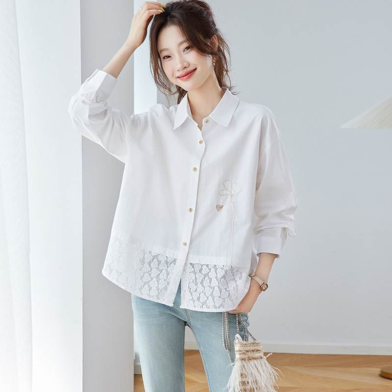 Early Autumn Women's Clothing 2025 New Plaid Long-Sleeved Shirt Women's Design Niche Tops Embroidered Cat Shirt Jacket