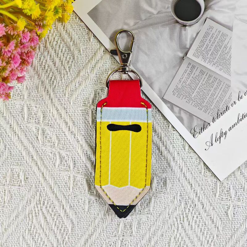 Overseas direct sales diving material pencil and lipstick holder keychain, ruler, creative colorful keychain, pencil and lipstick holder