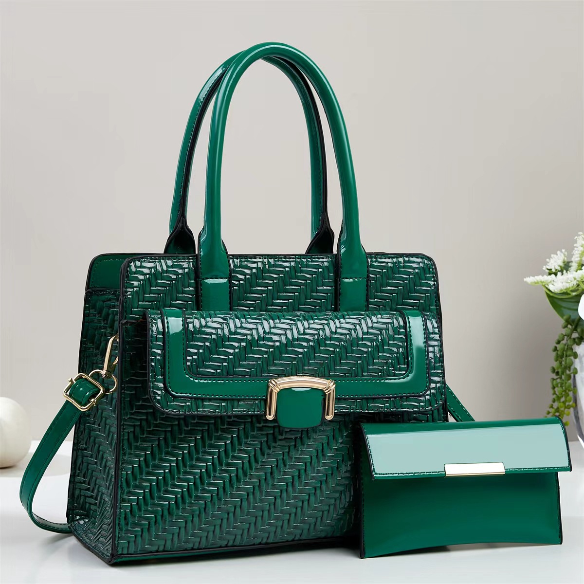 Dos piezas de paquete de diseño de rayas bolsos de mano de gran capacidad bolsos de hombro de transporte de ocio bolsos de mochilas transfronterizos