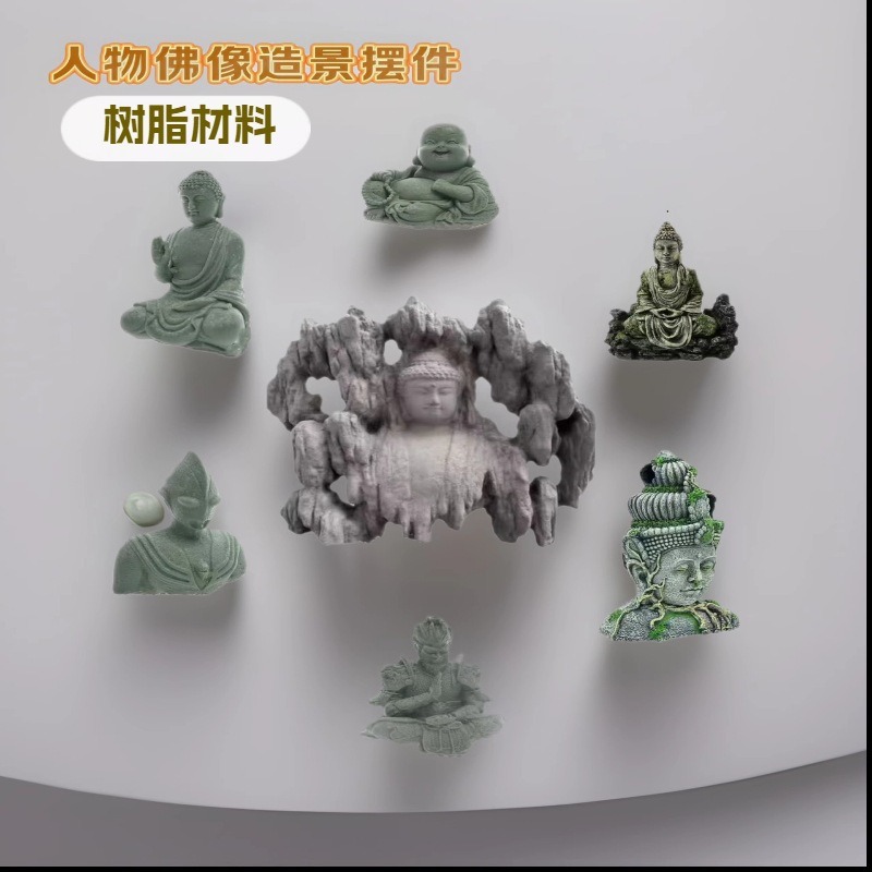 Color primario, figura de arena clara, estatua de Buda, decoración de peceras, decoración de Wukong, accesorios de micropaisaje, fábrica de bonsáis