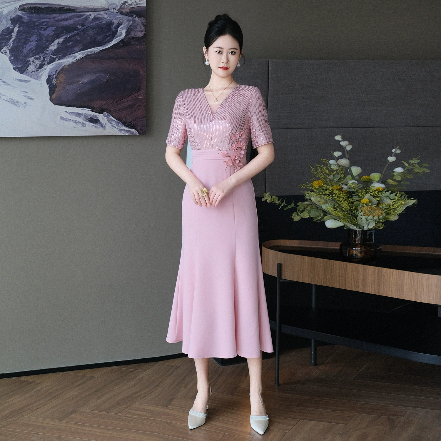 Летняя новая высококачественная трехмерная вышивка из бисера с вышивкой цветов свадебный банкет