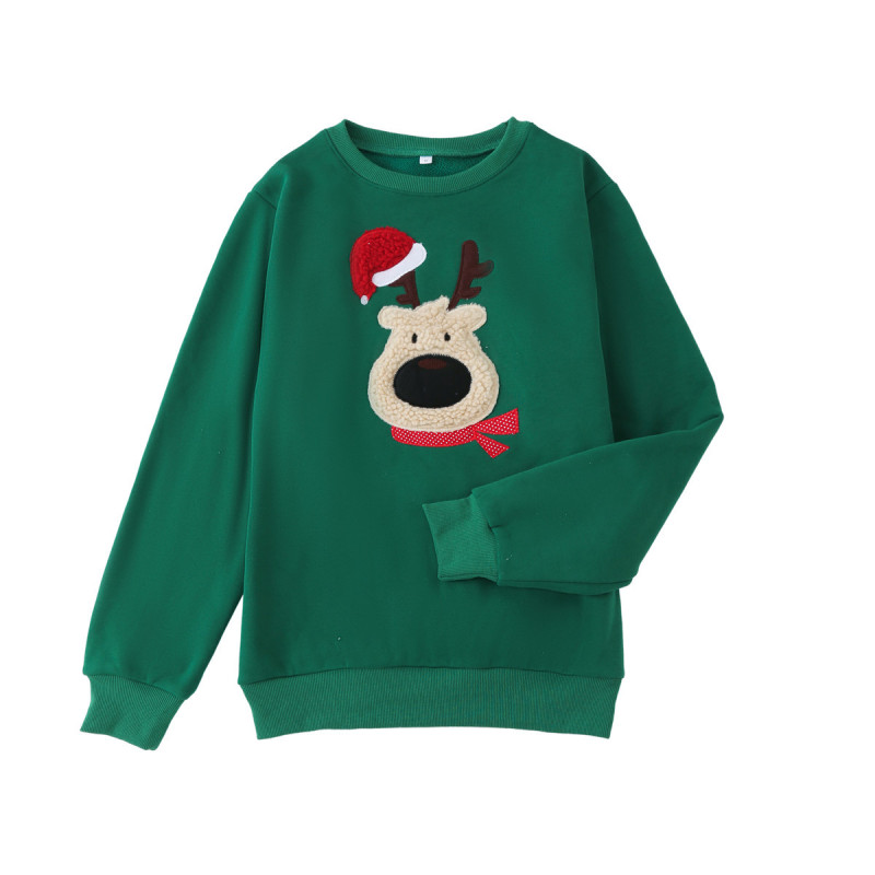 クリスマスの鹿の親子服冬服の新型の衛衣一家三四口とベルベットの家庭セットの国境を越えた供給源|undefined