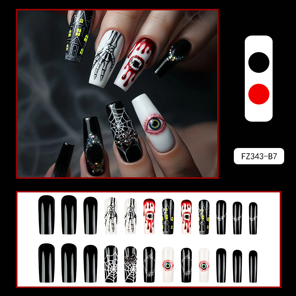 Colección de estilo caliente de Halloween, uso de uñas, press on nails, parches de uñas, uñas postizas transfronterizas image 8