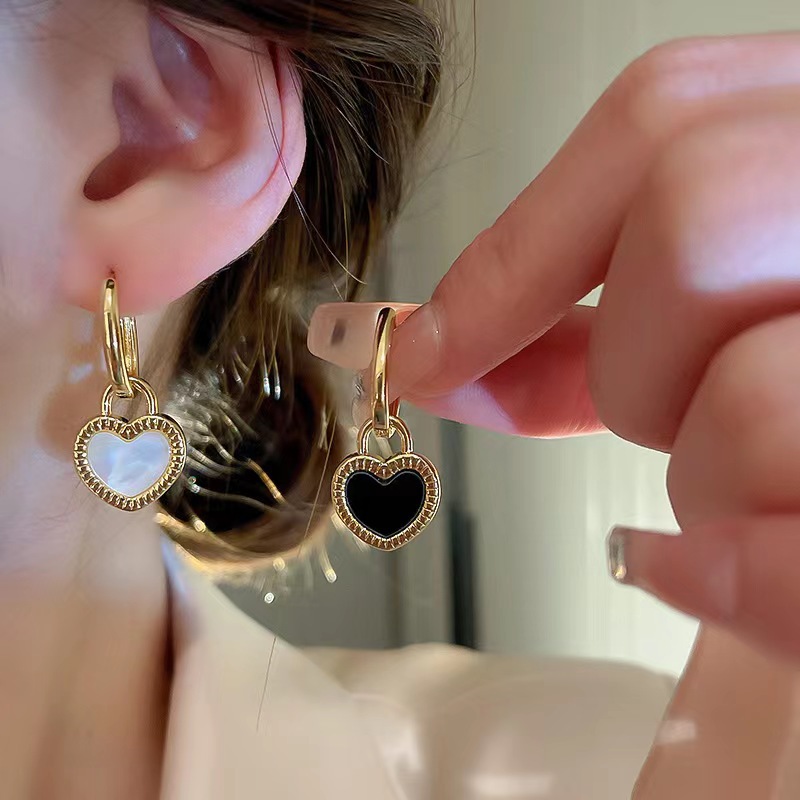 Drop Earrings Classification 18K Gold Plating Color 1 Pair Quantity 1 Pair Fashion Heart Shape Plating 304 Stainless Steel Acrylic 18K Gold Plated Stainless Steel Earrings