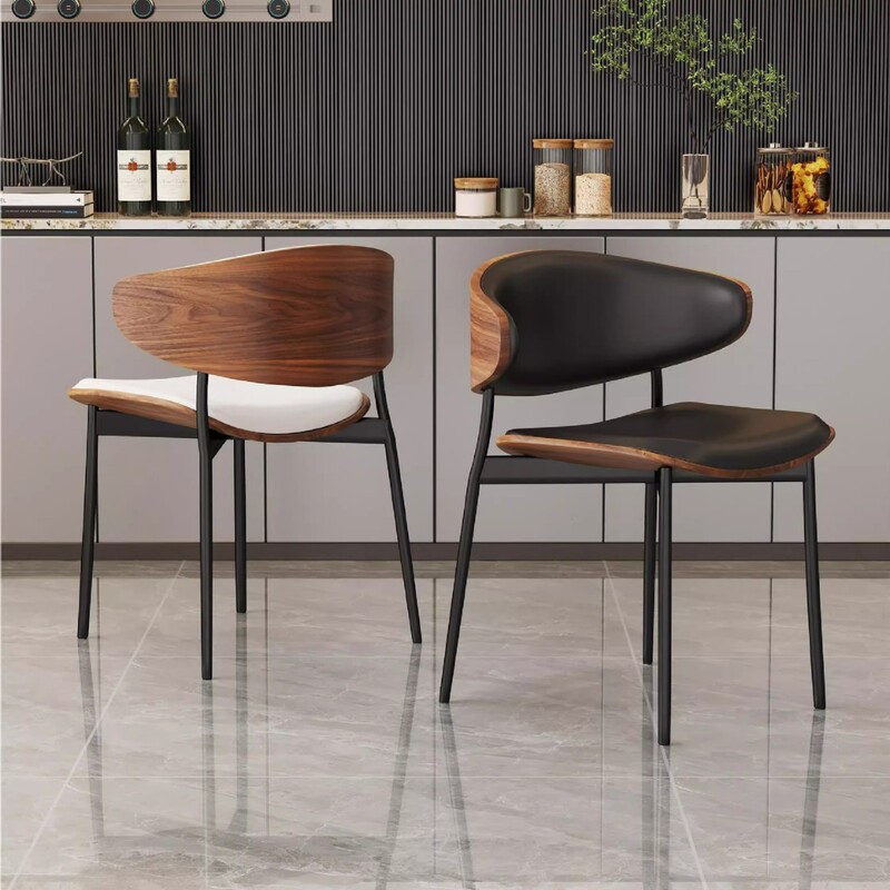 Italian Normcore Eames Dining Chair, Light Luxury and High-End, Antique Style Home Dining Table and Chairs, Solid Wood Backrest Leather Chair Italian Normcore Eames Dining Chair, Light Luxury and High-End, Antique Style Home Dining Table and Chairs, Solid Wood Backrest Leather Chair