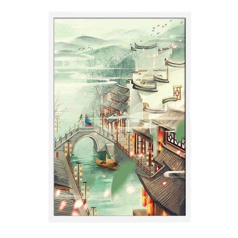 孟里江南十字穿插新客厅卧室织绣全绣简景风景十字绣穿插