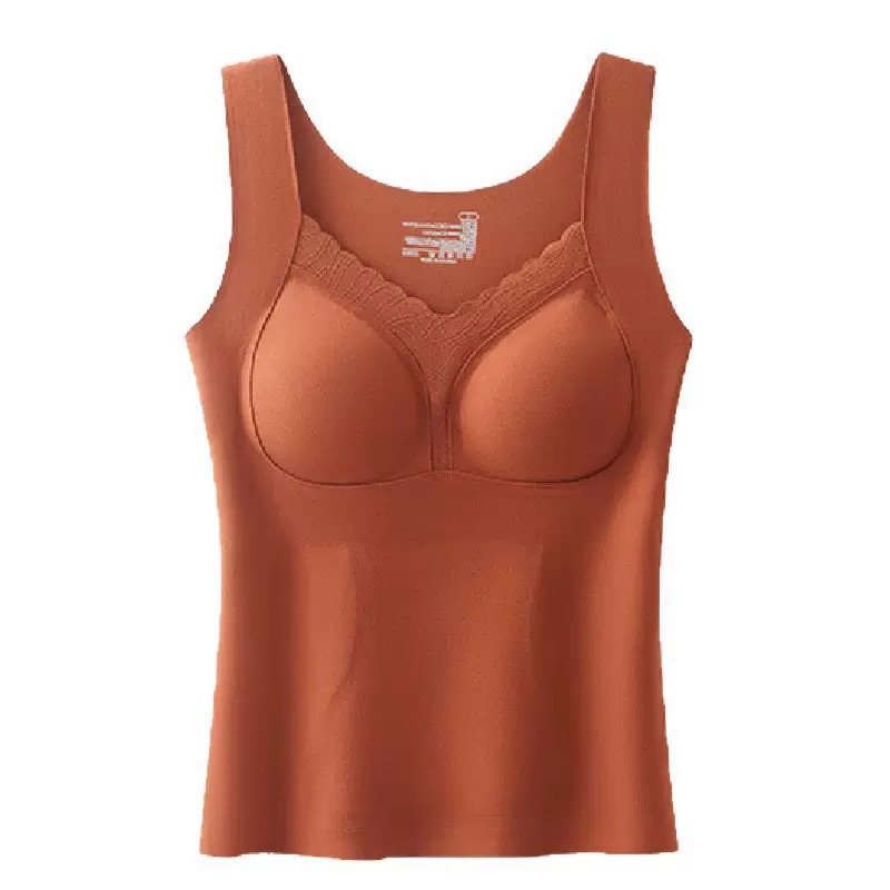 Ropa interior cálida para mujeres, chaleco cálido para mujeres, protector abdominal, taza fija de temperamento delgado y camelón para usar en el exterior