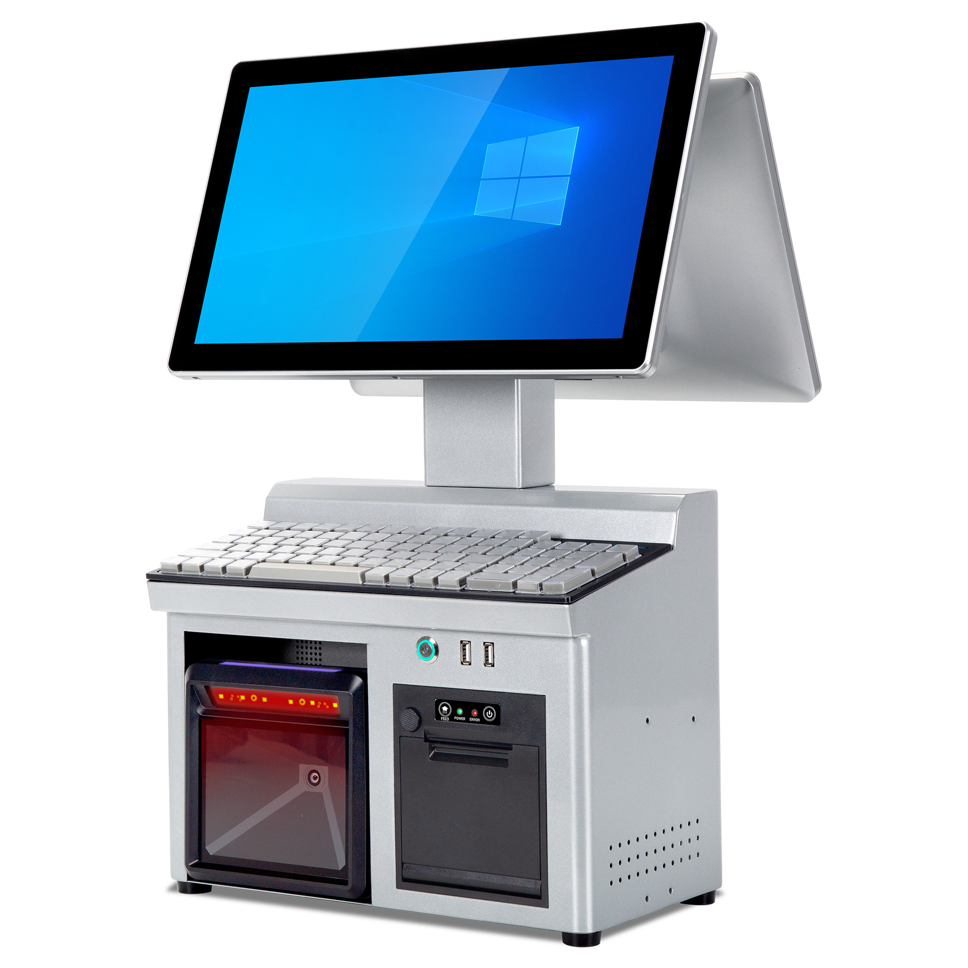 15.6英寸POS终端收银机触摸屏键盘一体机跨境结算设备多语言收银