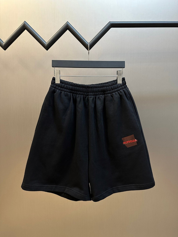 Paris B Brand Red Tape Letter Embroidery Casual Shorts Unisex Versatile Straight-Leg Sports Beach Shorts