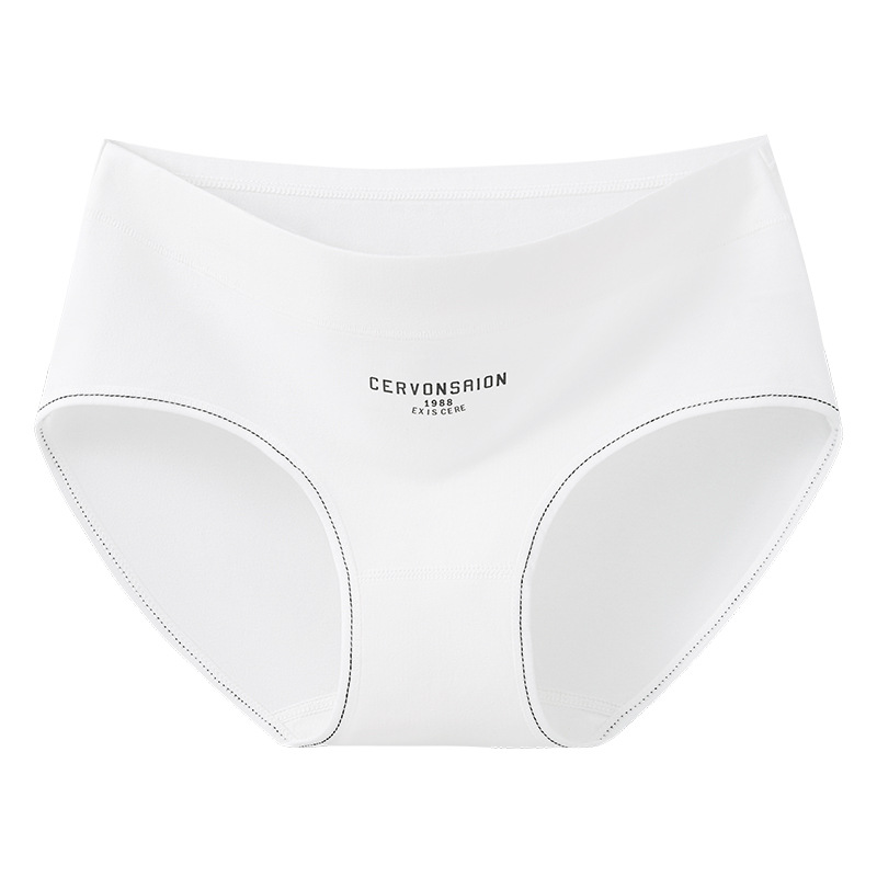Una categoría de ropa interior de algodón Xinjiang color de contraste ropa interior de cintura media de alto rebote ácido poliláctico entrepierna antibacteriano estilo deportivo ropa interior triangular para mujer