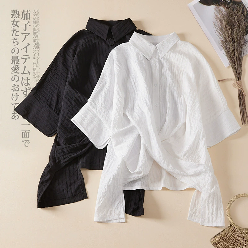 Реальный выстрел 2025 летняя одежда новая модная вертикальная вязаная блузка с короткими рукавами