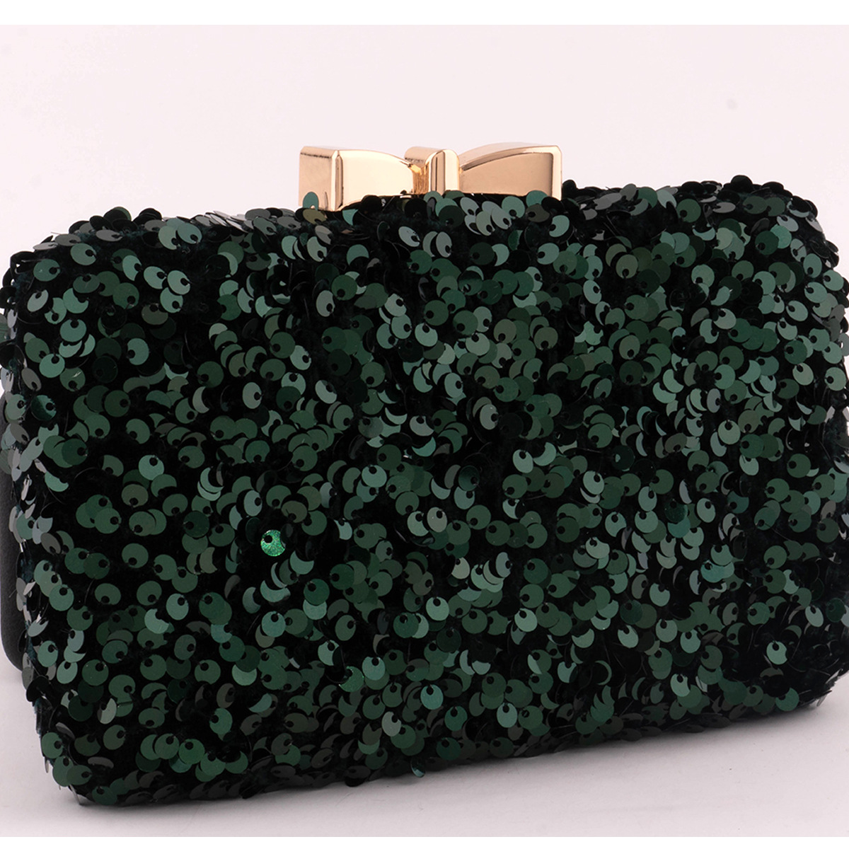 Red Green Black Denim Solid Color Sequins Square Evening Bags display picture 3