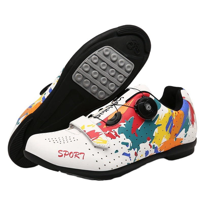 Трансграничная фабрика Прямые продажи Велоспорт блокировки обувь Открытый велосипед помочь обувь повседневная дорога Велоспорт обувь оптом