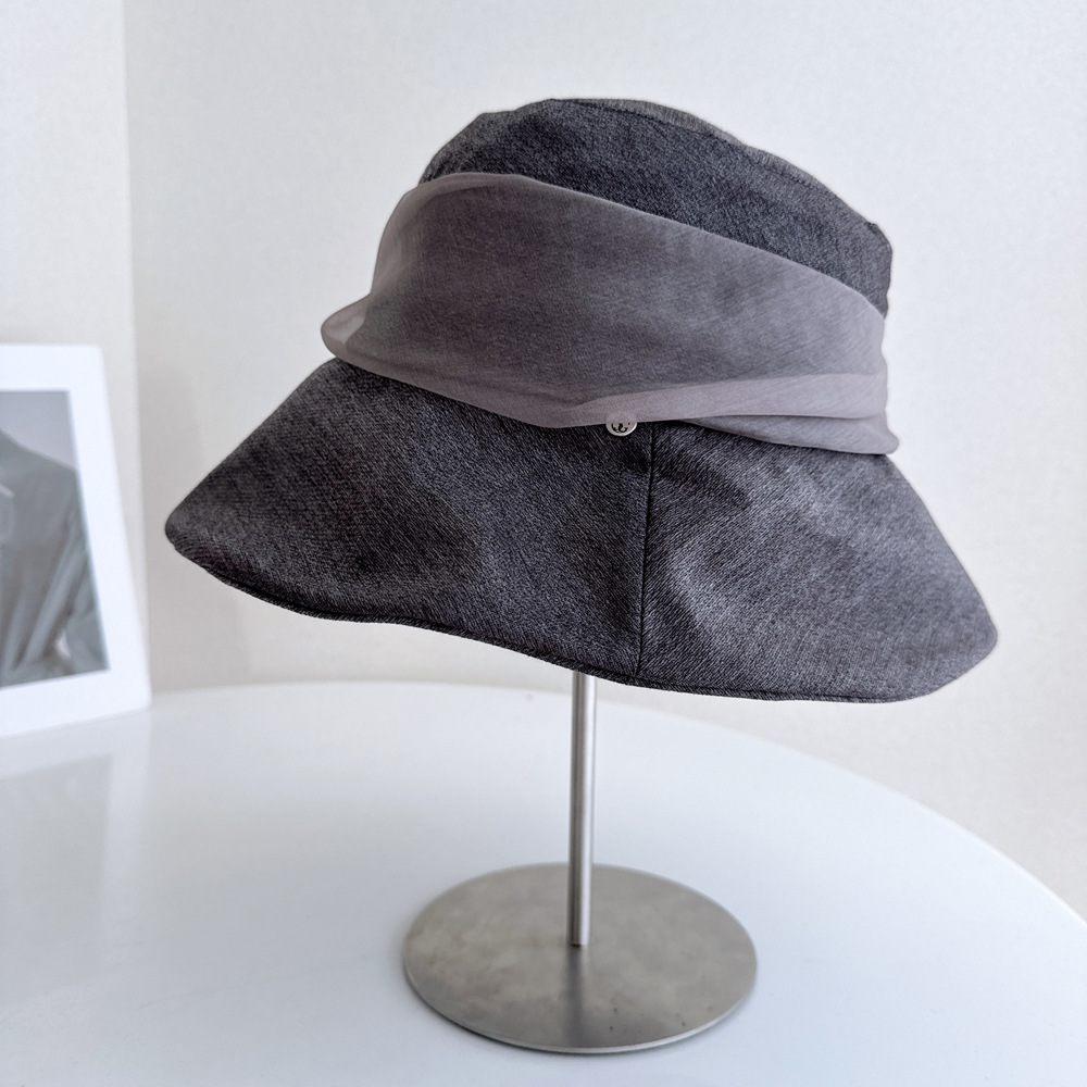 Elegant Luxury Mulberry Silk Ribbon Bucket Hat For Women, Summer Sun Protection Lyocell Cooling Sun Hat - Thumbnail 6