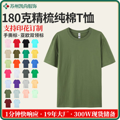 純綿半袖 Tシャツカスタムプリントロゴ男性と女性のための 180 グラムクロスボーダーヨーロッパサイズラウンドネックルーズカジュアル Tシャツ卸売