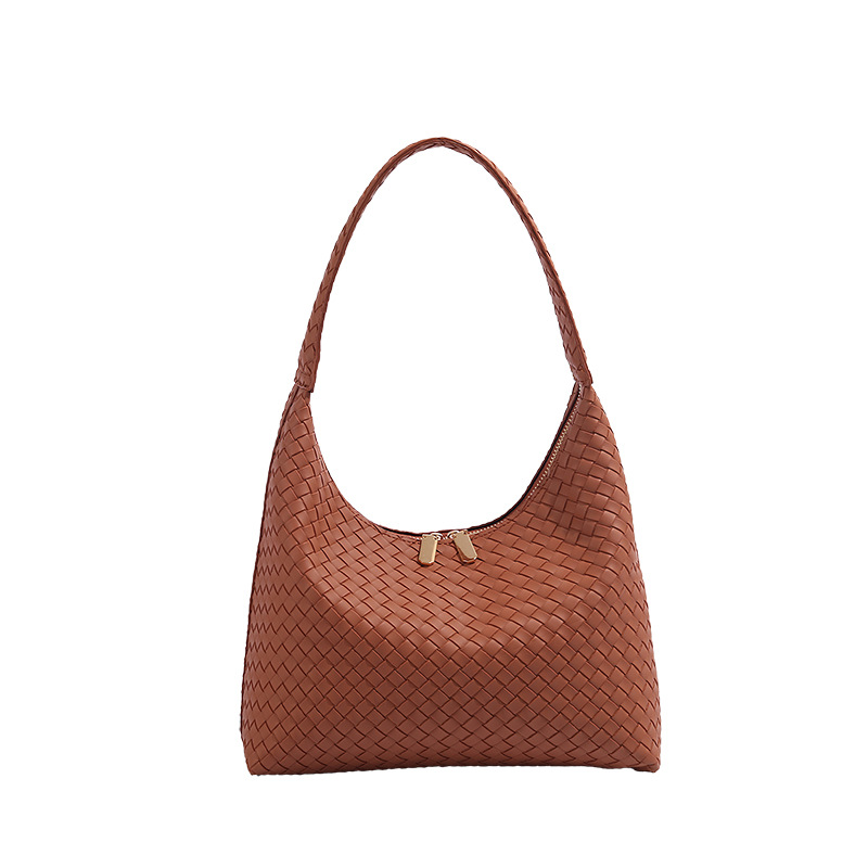 Korean Style New Woven Large Capacity Tote Bag Women's Shoulder Underarm Bag Fashion Versatile Luxury Handbag For Commuting - Thumbnail 5