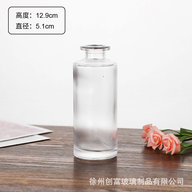 Luz de lujo simple retro mini jarrón de vidrio en vidrio de viento pequeño jarrón de flores flores flores secas flores decoración de oficina