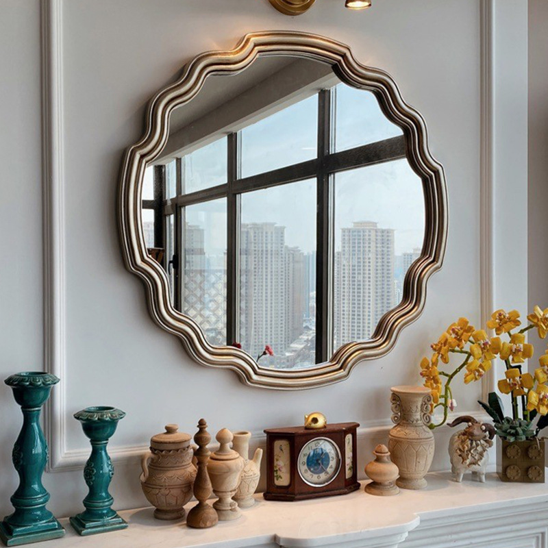 LED bathroom mirror American retro bathroom mirror decorative mirror wash mirror shape dressing mirror wall hanging mirror LED bathroom mirror American retro bathroom mirror decorative mirror wash mirror shape dressing mirror wall hanging mirror