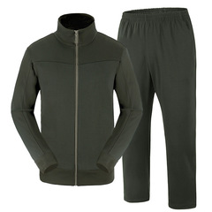 Manufacturer sells new long-sleeved physical fitness clothing olive green spring and autumn training clothing sports suit