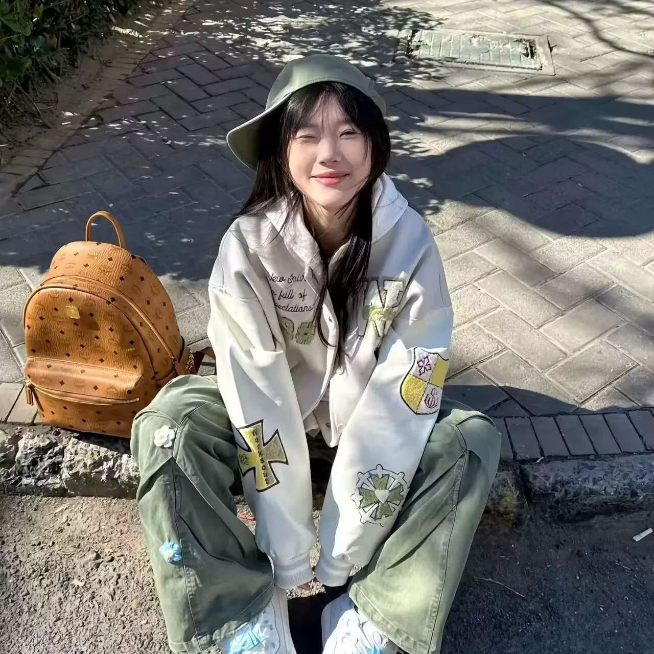 跨境文艺ins潮牌撞色刺绣插肩棒球服女秋季无品牌新款潮流原宿流