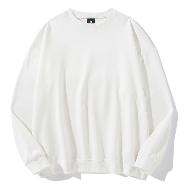 Comercio exterior transfronterizo del Amazonas TEMU color sólido cuello redondo 260g suéter hombres y mujeres fuera del hombro camisa de manga larga de primavera y otoño