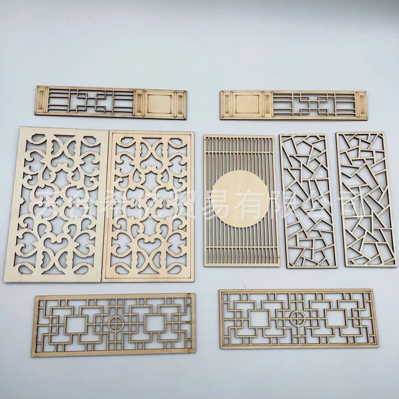 Small wholesale new Chinese cake decoration accessories kitchen tea cup mat handmade DIY wooden hollow wood chips Small wholesale new Chinese cake decoration accessories kitchen tea cup mat handmade DIY wooden hollow wood chips
