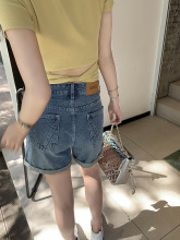 长腿加分项 全棉卷边牛仔短裤女高腰夏季2024新款显瘦热裤F053011