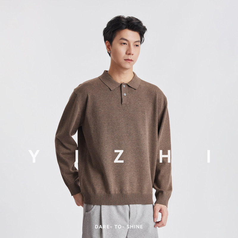 Yizhi 12-stitch POLO knitwear for men, 2026 autumn and winter long-sleeve sweater with a turn-down collar, loose casual knitwear top Yizhi 12-stitch POLO knitwear for men, 2026 autumn and winter long-sleeve sweater with a turn-down collar, loose casual knitwear top