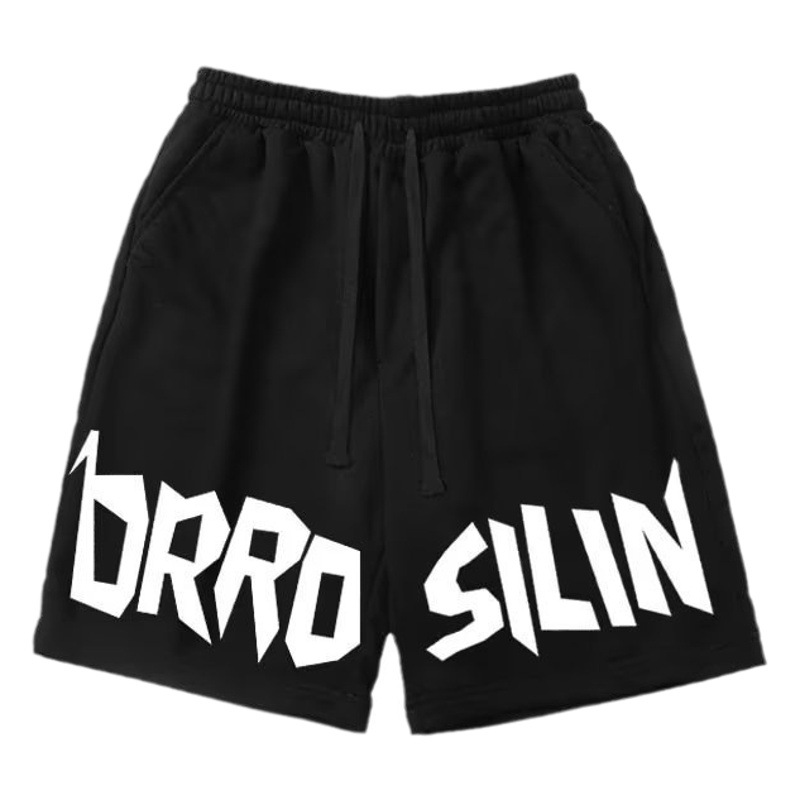 American ins moda marca Carta de impresión con cordón pantalones cortos de baloncesto de verano de los hombres versátiles sueltos pantalones cortos casuales al por mayor