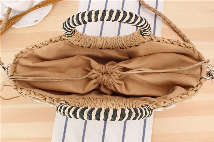 Semicircle Shape Medium Size Women's Medium Spring&summer Straw Vacation Straw Bag