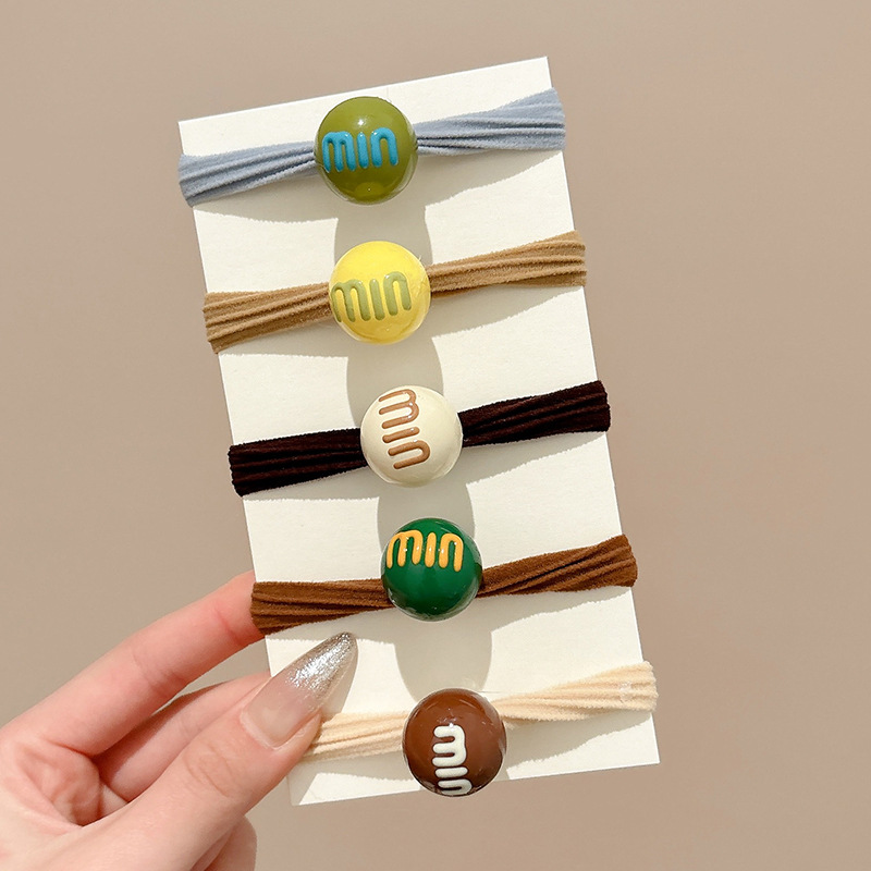 Cuerda para el cabello de color caramelo para niños 2025 nueva niña de alta elasticidad banda elástica para el cabello lazo para el cabello niña pinza la cabeza sin lastimar la cuerda para el cabello