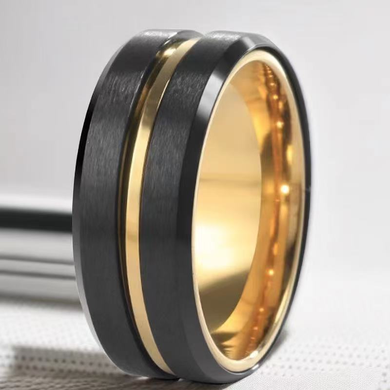 Anillo de acero inoxidable que no se desvanece ins moda masculina giratoria anillo de acero de titanio de nicho frío de los hombres liso