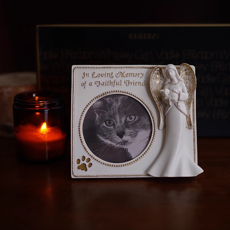 Export Angel Girl Blessing Cat Relief Retro 4 Inch 6 Inch Photo Frame Table Memorial Cat Picture Frame Ornaments Gift