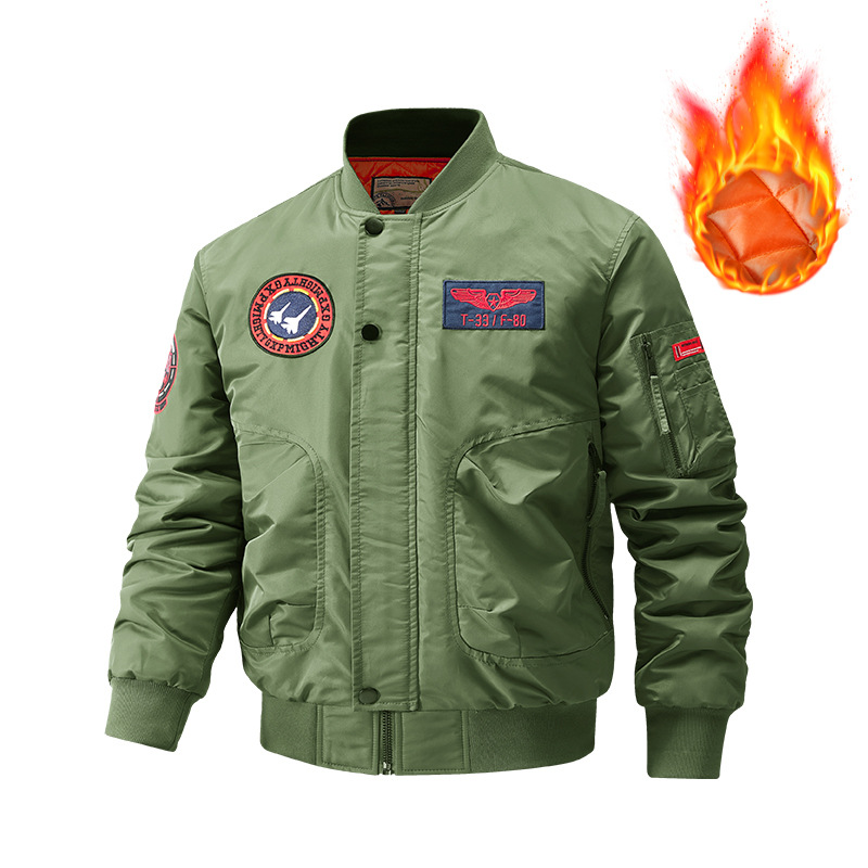 Factory direct sale of new cross-border foreign trade baseball collar embroidered work jacket for men, loose outdoor coat for men