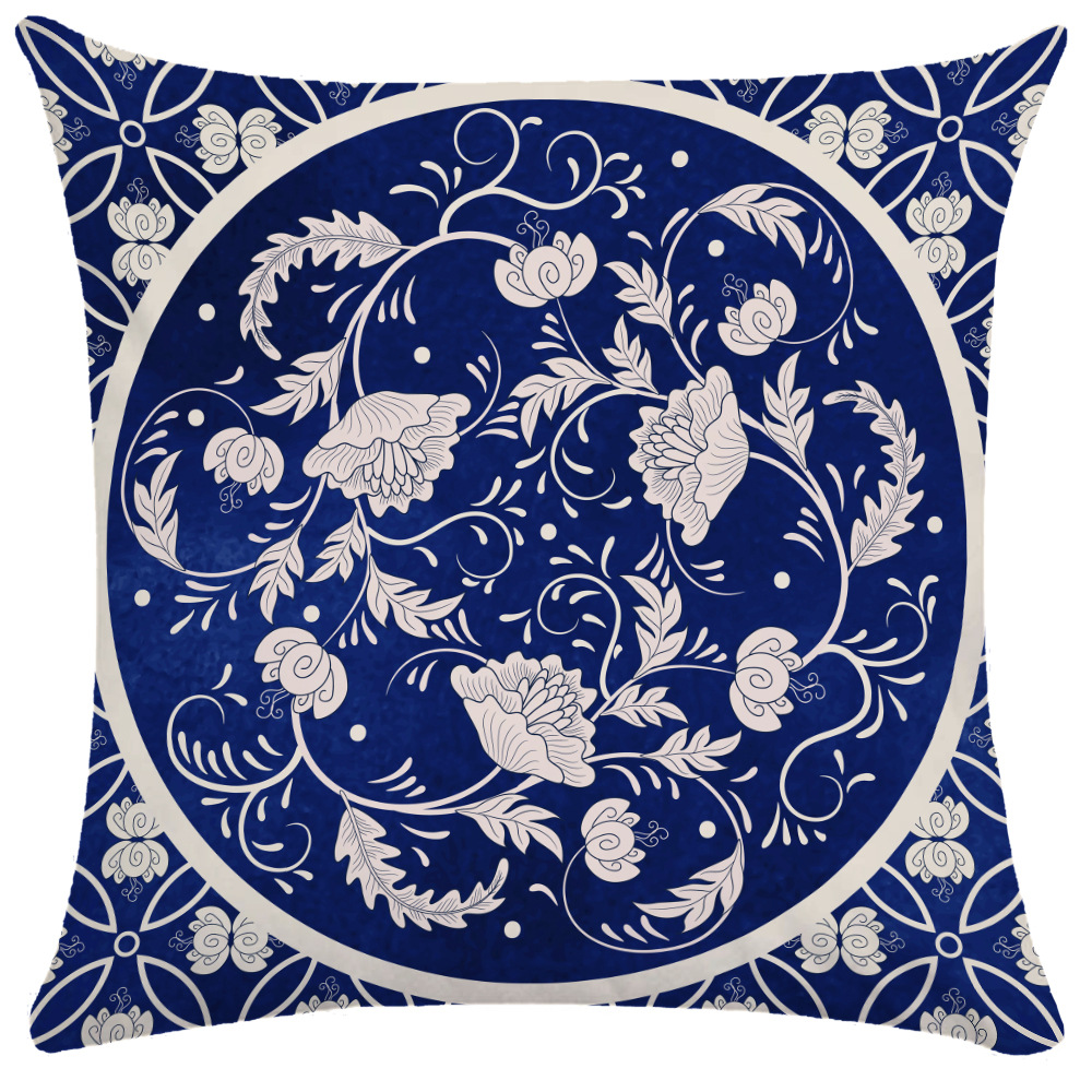 Classic blue and white pillow, pillowcase, print 2
