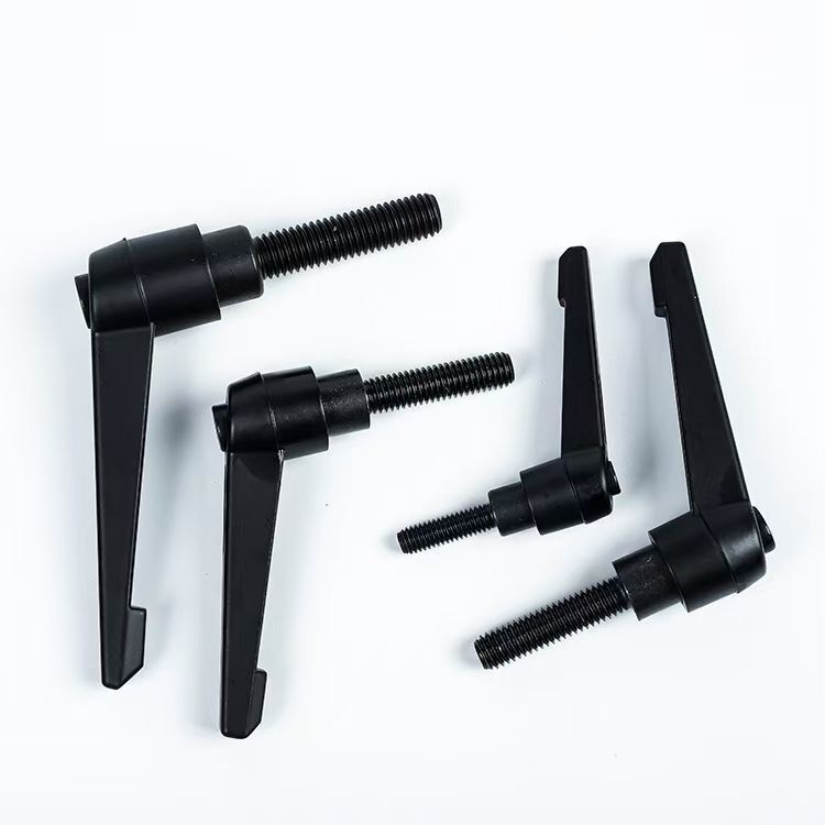 锌合金黑色7字可调节手柄机床定位锁紧L型把手螺丝螺母M10*20-100