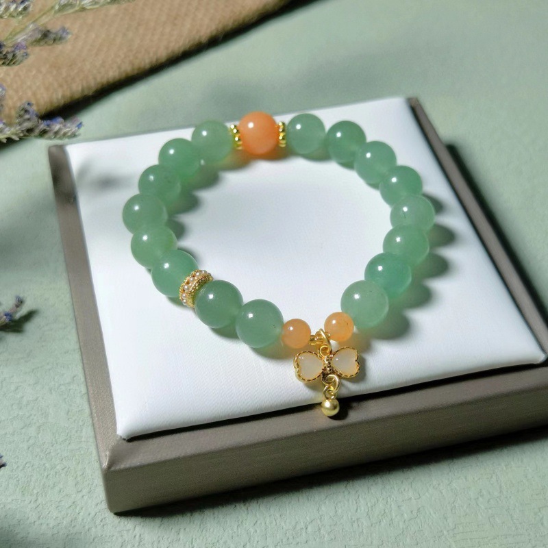 Dongling pulsera de jade de piedra esmeralda pulsera de jade multi-círculo un solo anillo pulsera de calabaza transmisión en vivo fuente de bienestar