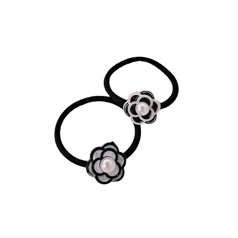 Simple Xiaoshan camellia anillo de cabello temperamento femenino elegante baja cola de caballo correa de cabello elástica alta adornos de cabello duraderos