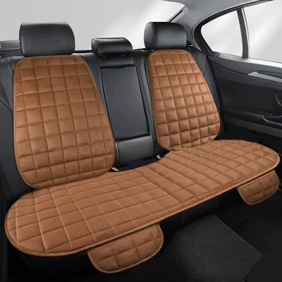 Car Plush Cushion, Wholesale — Wool pad - plush-rear-row-backrest-brown