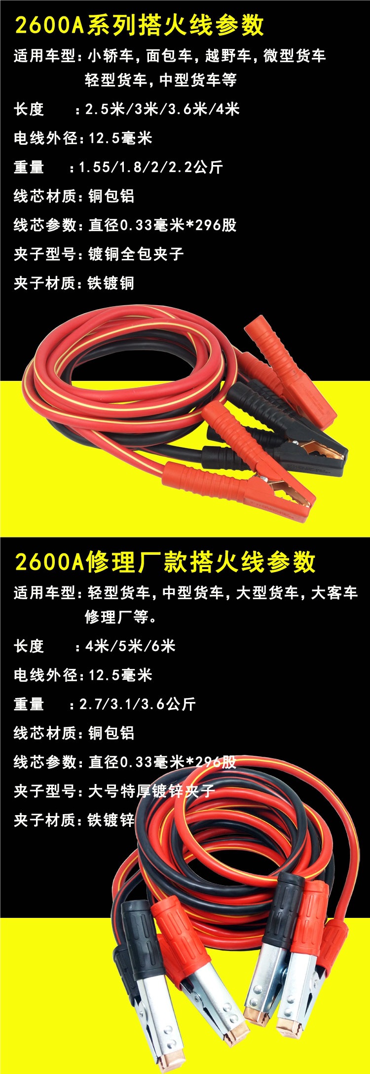 Heavy-Duty Truck Car Battery Cable Connection Wire with Thickened Alligator Clips for Connecting Live Wires, Helping Cars to Hook Up, and Crossing the River Dragon Cable