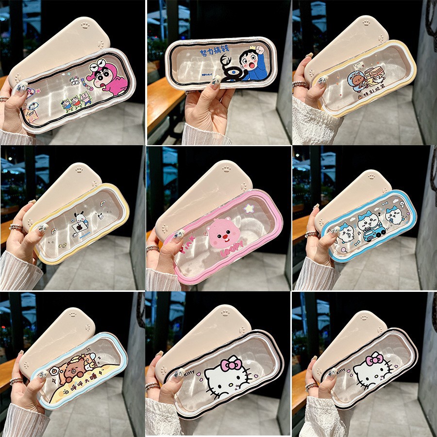 Caja de gafas de dibujos animados encantadora portátil anti-compresión de moda imitación de la placa miopía de la caja de gafas marco procesamiento al por mayor